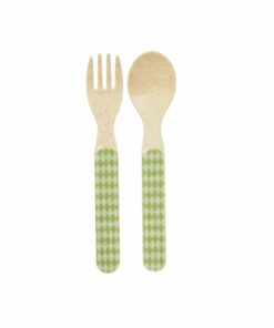 Bestekset Groen geruit, RICE, Melamine, wonderzolder.nl