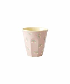 Melamine Cup Kleine Regenboog small, RICE, Rainbow, Roze bekers melamine -wonderzolder.nl