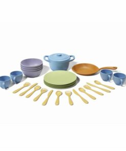 Chef set groot, Green Tous, dinerset, pannenset, servies, wonderzolder.nl