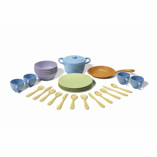 Chef set groot, Green Tous, dinerset, pannenset, servies, wonderzolder.nl