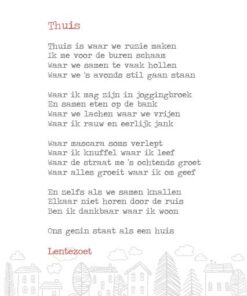 Thuis, lentezoet, gedicht, kaart, wonderzolder.nl