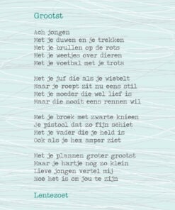 Grootst, gedicht, lentezoet, kaart, wonderzolder.nl