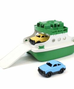 Veerboot met auto's groen/wit, Green Tous veerboot, wonderzolder.nl