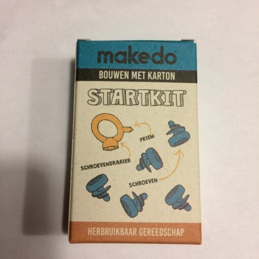 Makedo mini set, startkit, herbruikbaar gereedschap, klein cadeautje, wonderzolder.nl