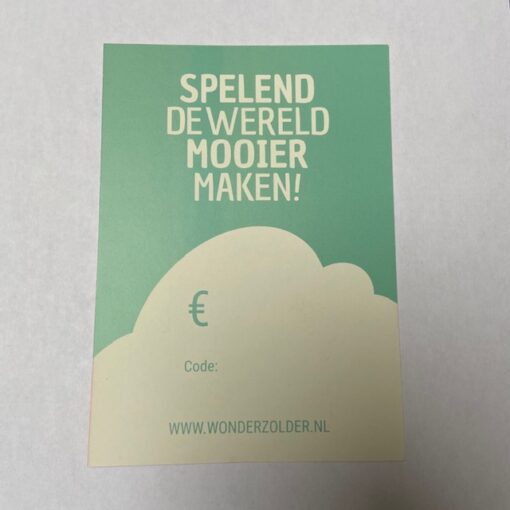 cadeaubon, persoonlijk cadeau, cadeau met code, wonderzolder.nl