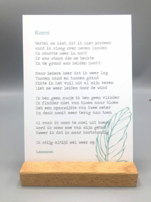 gedicht koers lentezoet, lentezoet gedichten, kaartje, wonderzolder.nl