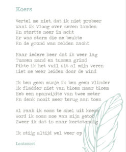 gedicht koers lentezoet, lentezoet gedichten, kaartje, wonderzolder.nl