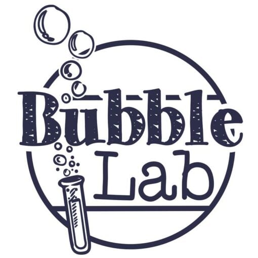 bubblelab logo, party set en standaard set, BubbleLab, meterslange zeepbellen, onderzoekend leren, avontuur, wonderzolder.nl