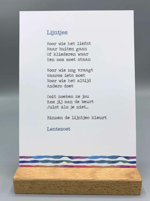 gedicht lijntjes, lentezoet, anders zijn, herkenbaar gedicht, wonderzonder.nl