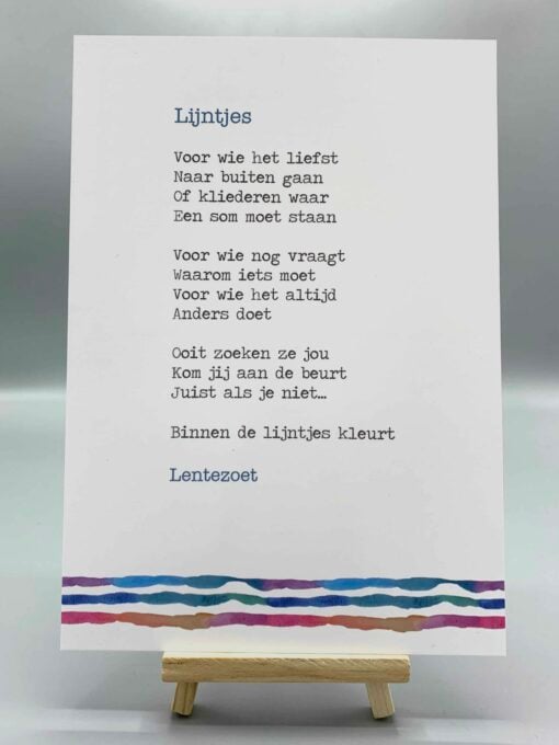 gedicht lijntjes, lentezoet, anders zijn, herkenbaar gedicht, wonderzonder.nl