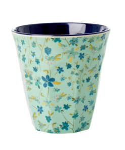 Cup blue floral, melamine, medium, mokje, RICE, Wonderzolder.nl