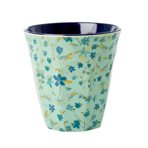 Cup blue floral, melamine, medium, mokje, RICE, Wonderzolder.nl