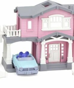 Poppenhuis roze Green Toys, poppenhuis om mee te nemen, Duurzaam, wonderzolder.nl