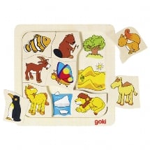 waar woon ik puzzel, goki, houten puzzel, dieren puzzel, wonderzolder.nl