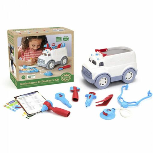 Ambulance met doktersset, Green Toys speelgoed, doktertje spelen, wonderzolder.nl