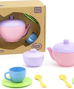 Theeservies 2 persoons roze, thee voor 2, Green Toys speelgoed, Duurzaam, wonderzolder.nl