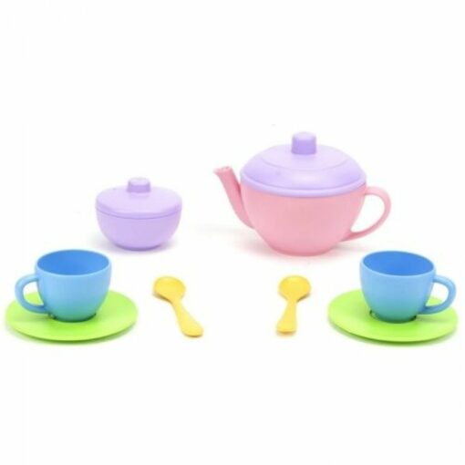 theeservies 2 persoons roze, thee voor 2, Green Toys speelgoed, Duurzaam, wonderzolder.nl