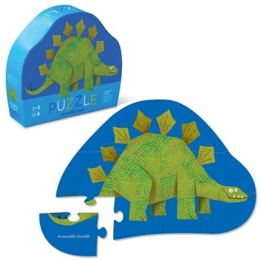 mini puzzel dinosaurus, crocodile creek, stegosaurus puzzel, eerste puzzel, wonderzolder.nl