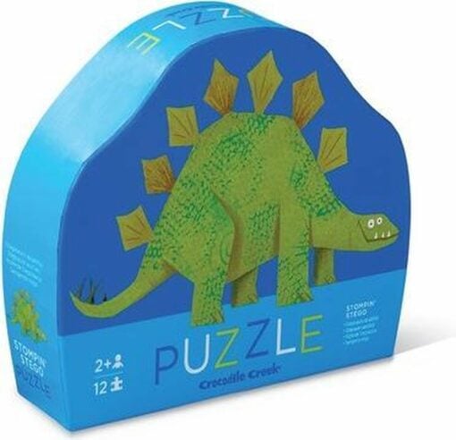 mini puzzel dinosaurus, crocodile creek, stegosaurus puzzel, eerste puzzel, wonderzolder.nl