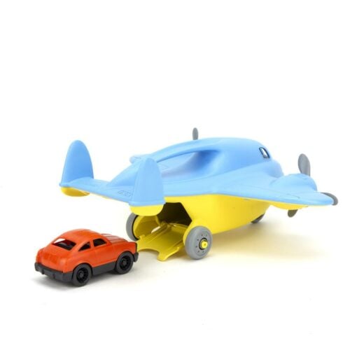 Vliegtuig met auto Green Toys, Green Toys speelgoed, Cargo blue airplane, Cargo blue, wonderzolder.nl