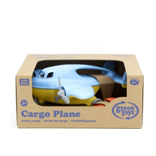 Vliegtuig met auto Green Toys, Green Toys speelgoed, Cargo blue airplane, Cargo blue, wonderzolder.nl