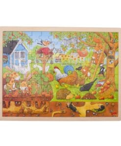 onze tuin puzzel, houten puzzel, goki puzzel, xxl puzzel, wonderzolder.nl