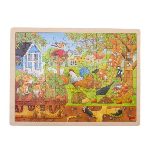 onze tuin puzzel, houten puzzel, goki puzzel, xxl puzzel, wonderzolder.nl