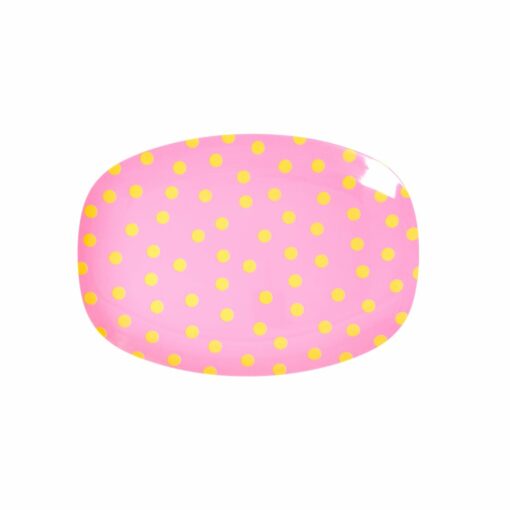 plate pink orange dots rice wonderzolder