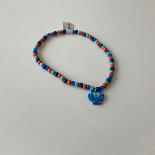 houten kralen ketting uiltjes, blauwe uil, kinder ketting, bigjigs, wonderzolder.nl