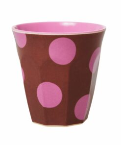 Rice wonderzolder melamine brown soft pink dots
