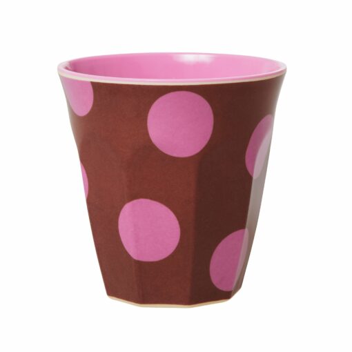 Rice wonderzolder melamine brown soft pink dots