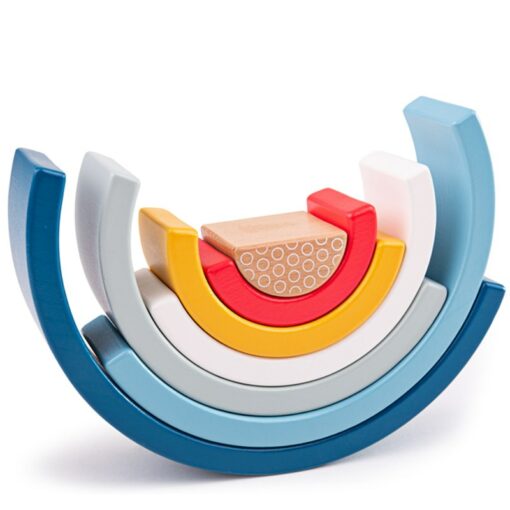 Houten regenboog FSC hout, duurzame regenboog, Bigjigs, open ended spel, houten speelgoed, wonderzolder.nl