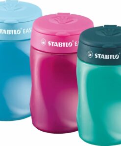 Stabilo Puntenslijper 3 in 1, linkshandig, blauw, puntenslijper met bak, stabilo, wonderzolder.nl