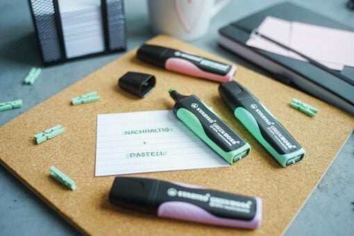 Greenboss pastelset, GREEN BOSS, duurzaam, markeerstift, neon markeerstift, stabilo, wonderzolder.nl