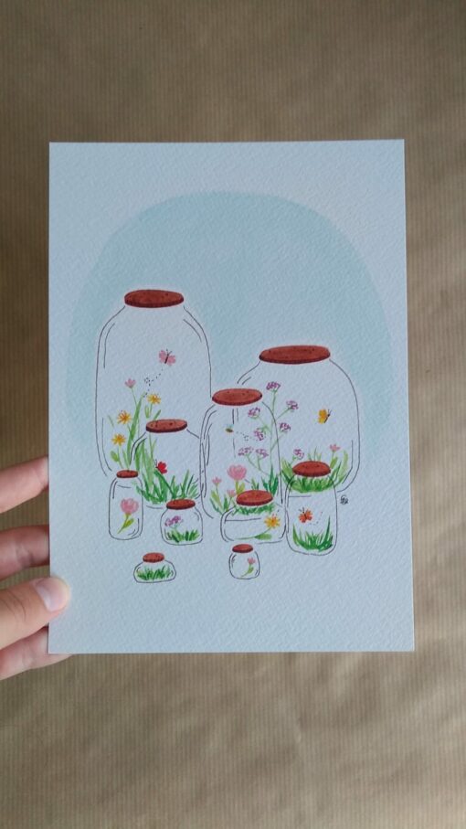 spring in a jar, lente, carmens tekentafel, feel-good, poster, wonderzolder.nl