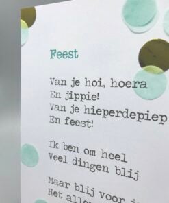 gedicht feest, lentezoet, verjaardag, feestjes, kaart, wonderzolder.nl