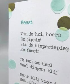 gedicht feest, lentezoet, verjaardag, feestjes, kaart, wonderzolder.nl