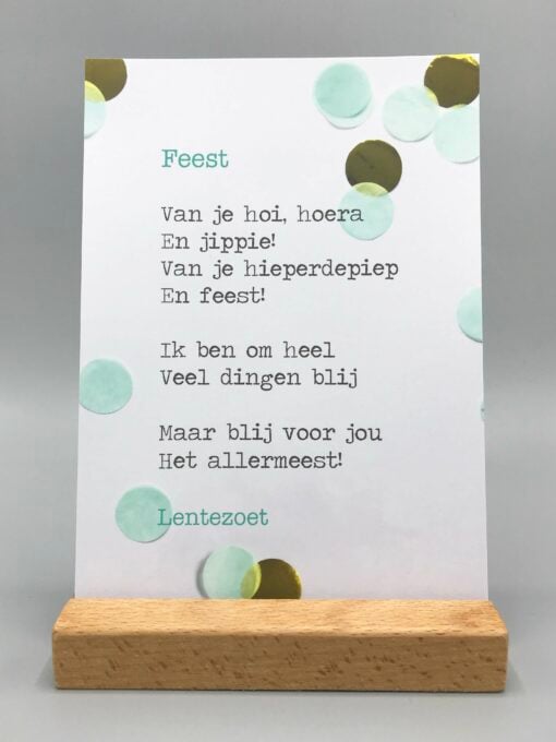 gedicht feest, lentezoet, verjaardag, feestjes, kaart, wonderzolder.nl