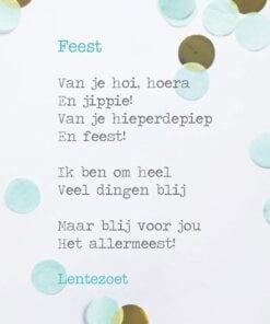 gedicht feest, lentezoet, verjaardag, feestjes, kaart, wonderzolder.nl