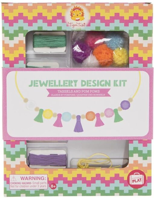 Jewellery Kit Pompons & Kwastjes, Tiger Tribe, DIY, Knutselset, wonderzolder.nl