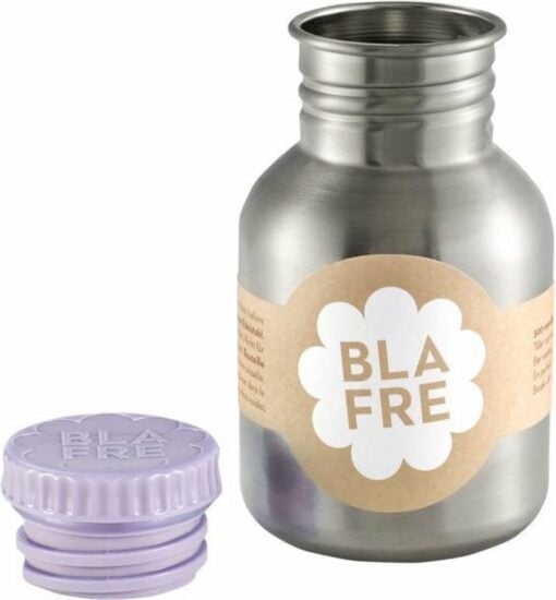 steel bottle 300 ml Lila, lavender, RVS fles, Blafre, Schoolbeker, wonderzolder.nl