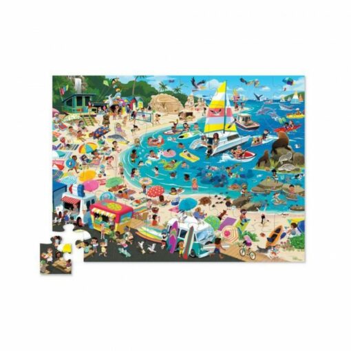 Day at the beach, puzzel, puzzle, crocodile creek, strand, FSC, wonderzolder.nl