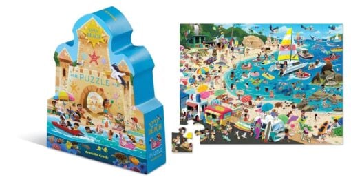 Day at the beach, puzzel, puzzle, crocodile creek, strand, FSC, wonderzolder.nl