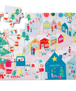 Advent puzzel winterdorp, engelpunt, advent kalender, Kerst, wintersport, wonderzolder.nl