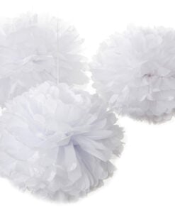 Pom set only White, Engelpunt, Engel. Versieren, papieren bollen, pompoms, wonderzolder.nl