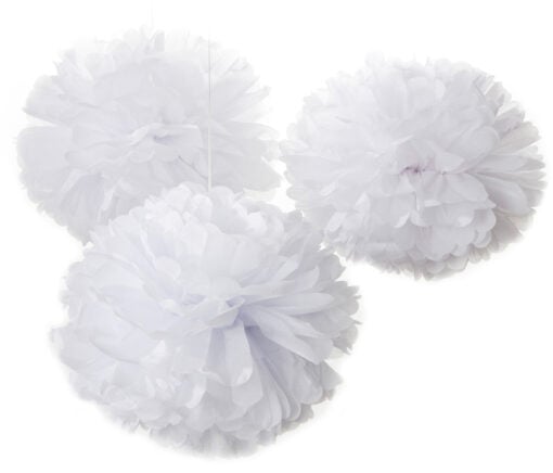 Pom set only White, Engelpunt, Engel. Versieren, papieren bollen, pompoms, wonderzolder.nl