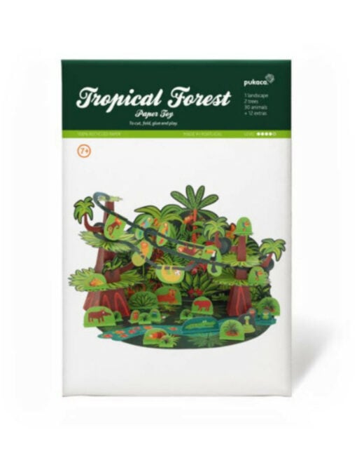 tropical forest, paper toys, pukaca, papier, knutselen, tropisch regenwoud, wonderzolder.nl