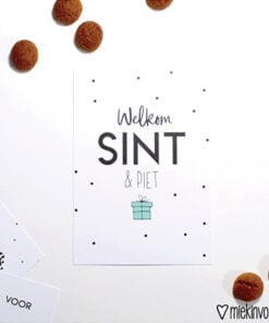 welkom sint en piet, miekinvorm, kaart, welkom sinterklaas, sinterklaas feest, wonderzolder.nl