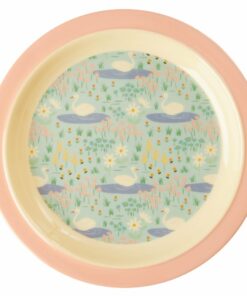 melamine plate swan rice de wonderzolder