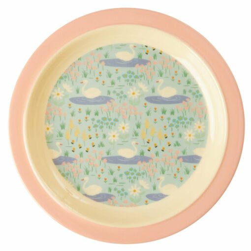 melamine plate swan rice de wonderzolder